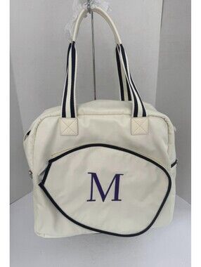 Mark & Graham Sporty Stripe Pickleball Bag – Personalized “M”| Unisex Adults